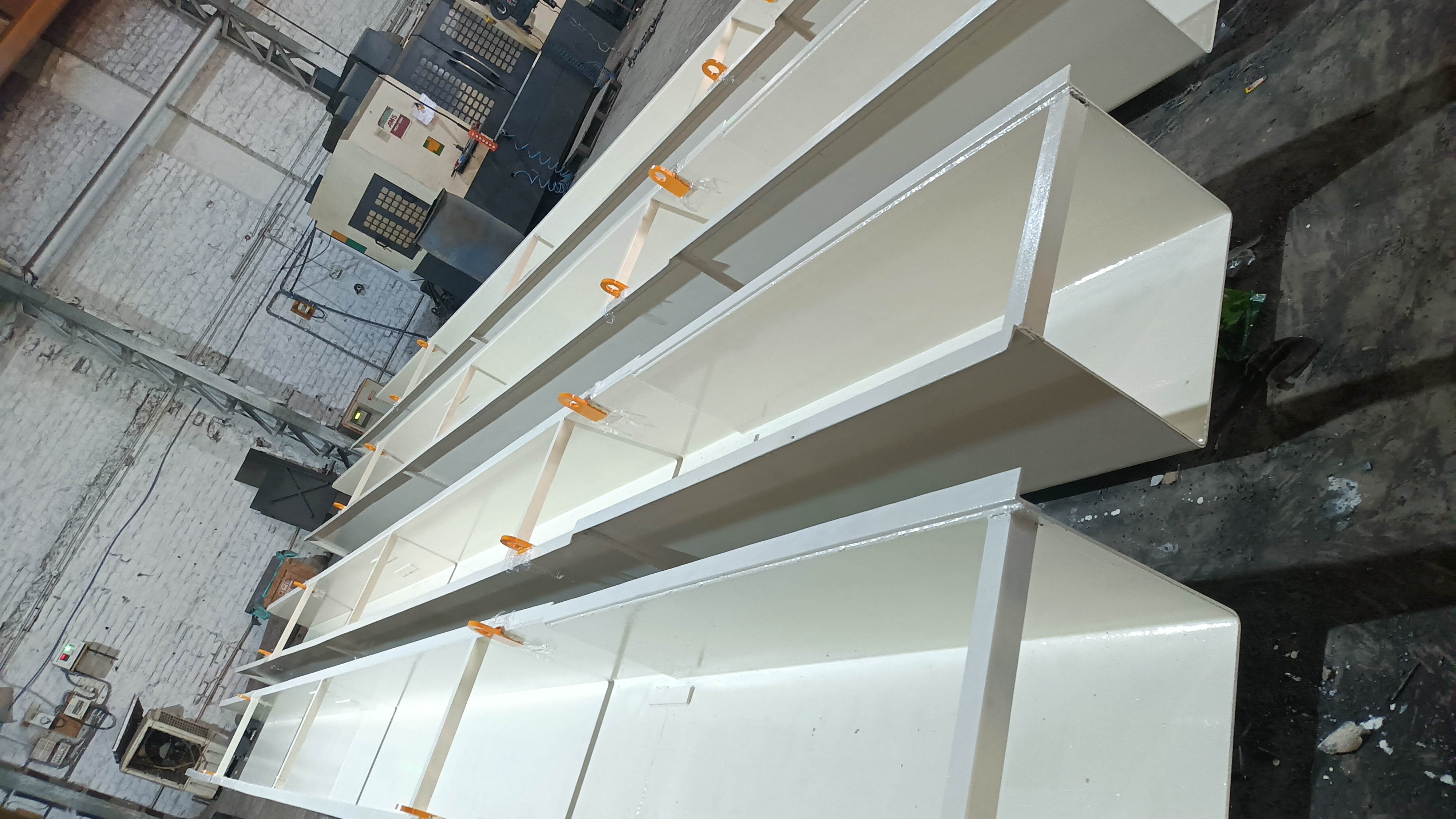 Flow channel fabricated and installed at drilling rig SS#01