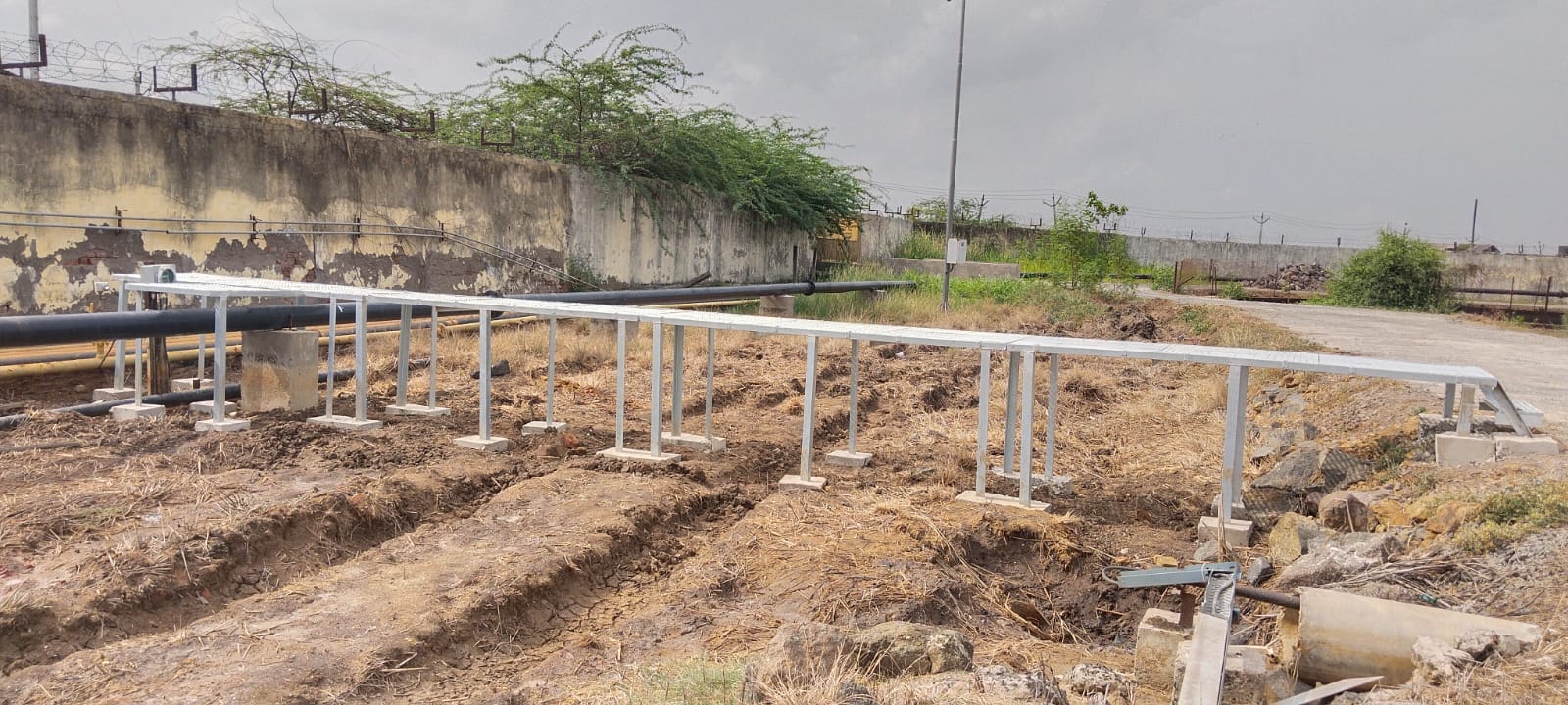 Completed steel grating walkway at an ONGC site in Ankleshwar